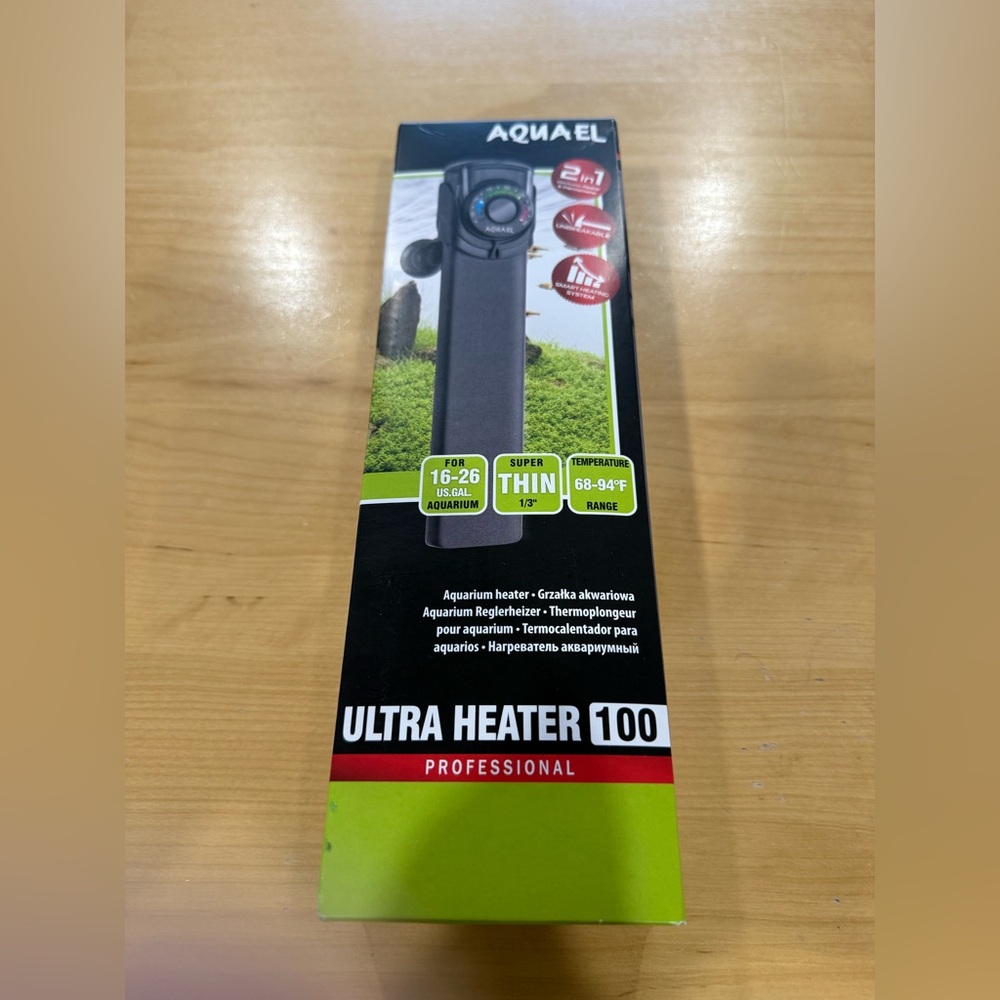 Aquael Ultra 100W Aquarium Heater for 16-26 US. Gal Brand New Sealed.